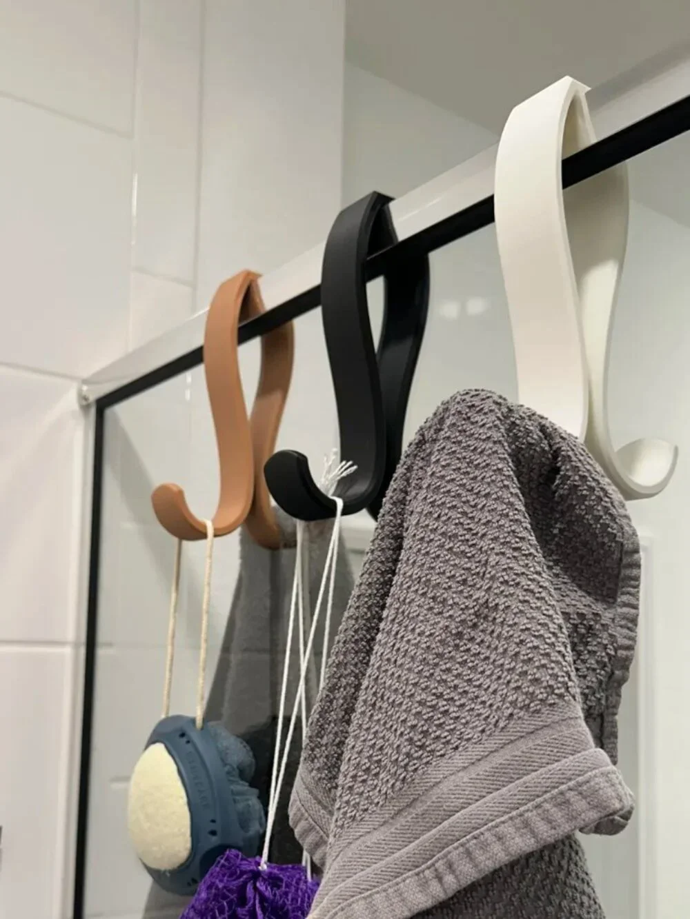 8mm Over Glass Shower Door Hook Towel Holder